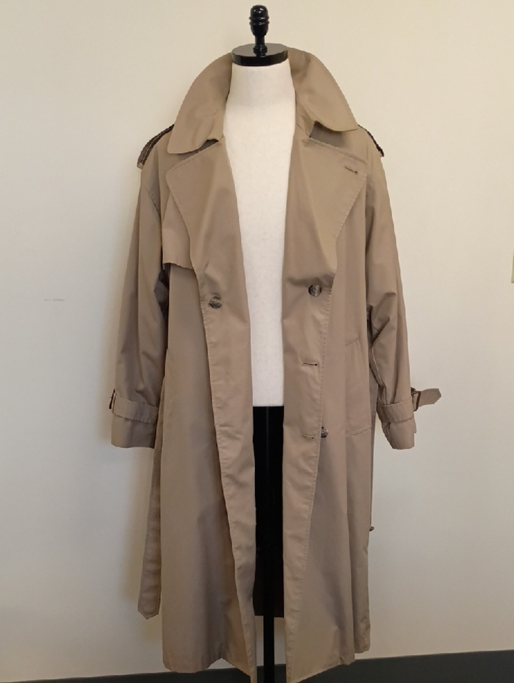 London Fog Vintage Khaki Trench Coat Belted Lined Double Breasted 40R - Picture 6 of 10